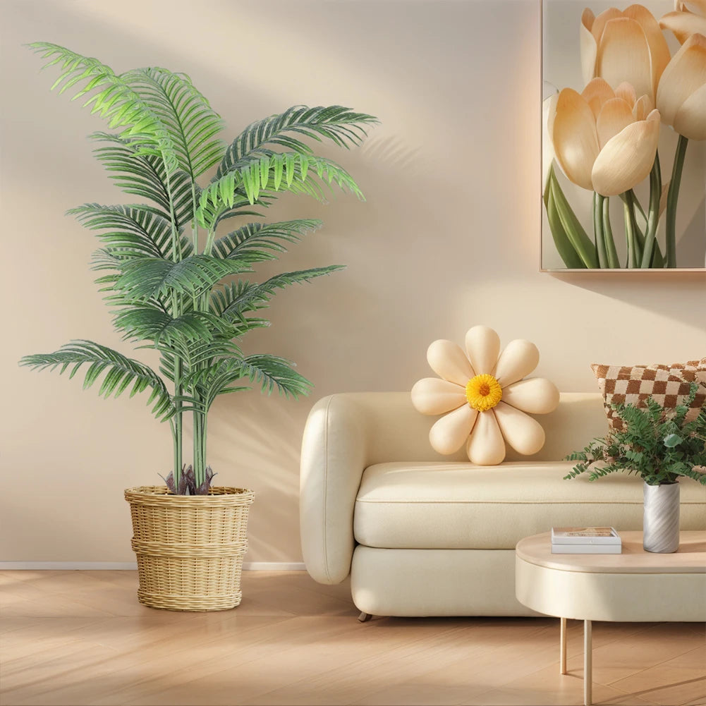 1/2PCS Artificial Tropical Palm Plant 5FT Faux Dypsis Lutescens Plants in Pot for Indoor Outdoor Home Office Garden Decoration