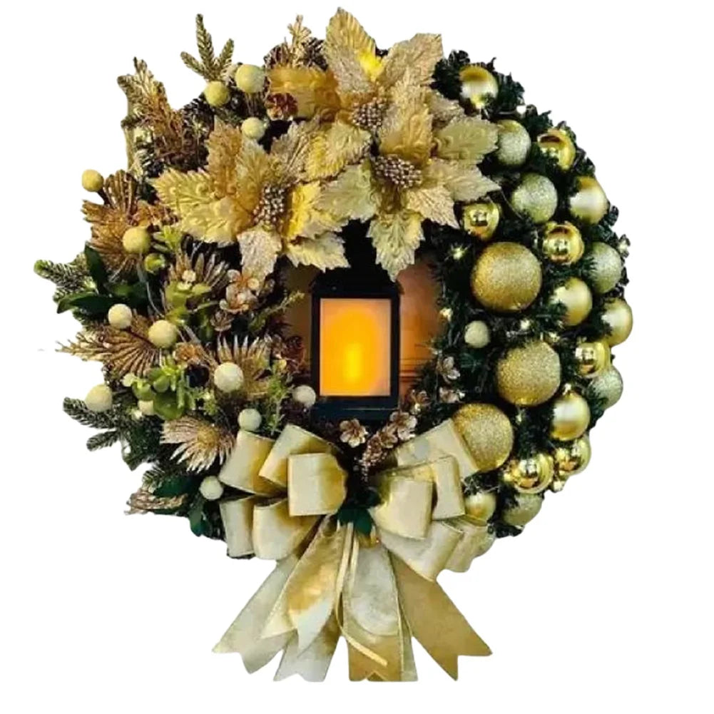 Christmas Wreath With Lamp Front Door Wall Decorations Christmas Door Wreath Wall Door Window Fireplace Staircase Wreath