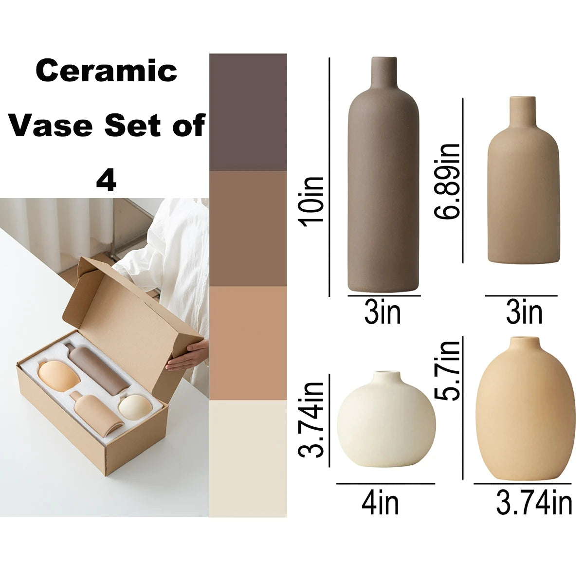 Home Decor Vases for Living Room Bedroom Bathroom Decorative Glass Flower Vase Artificial Faux Rose Flower Home Garden Decor