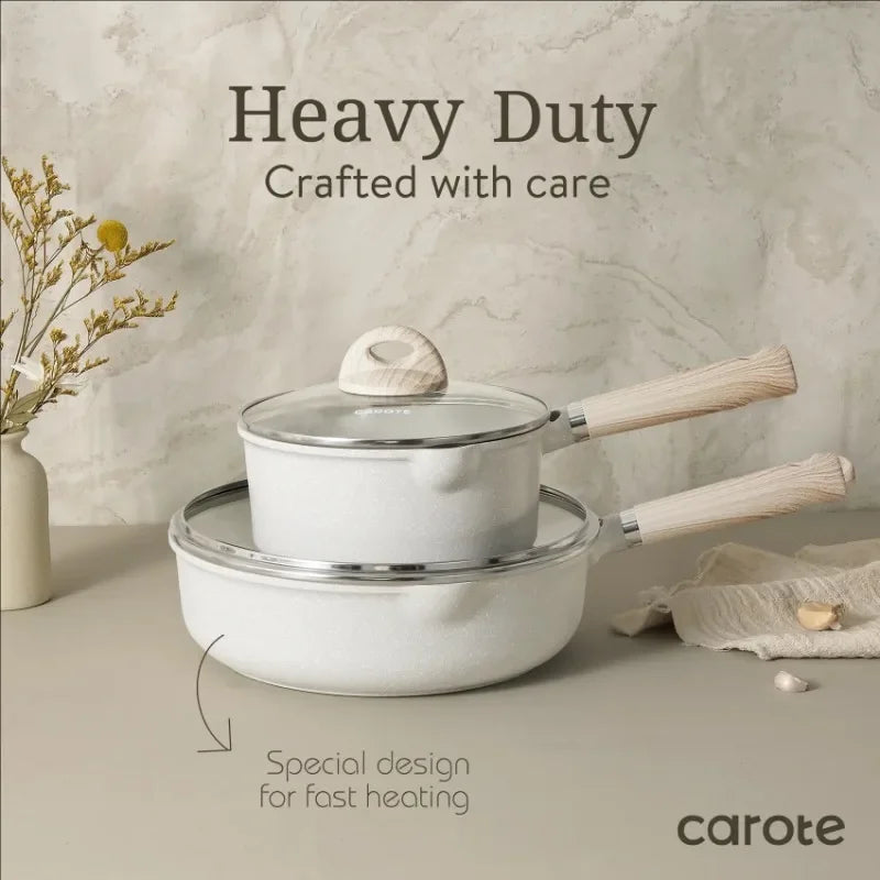 Carote Non Stick Pots and Pans Set, Induction Kitchen Cookware Sets