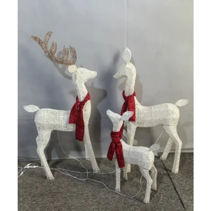 3-Piece Large Lighted Christmas Deer Family Set Outdoor Yard Decoration with 210 LED Lights Christmas Decorations Christmas Deer