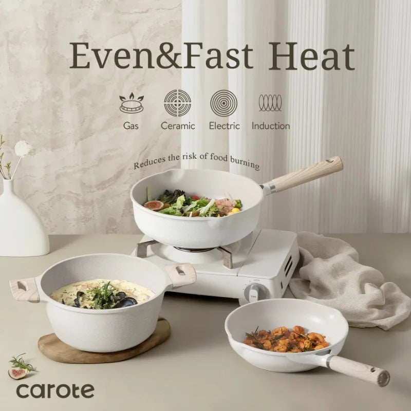 Carote Non Stick Pots and Pans Set, Induction Kitchen Cookware Sets
