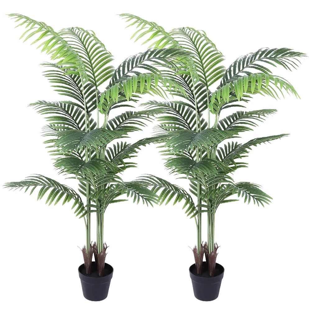 1/2PCS Artificial Tropical Palm Plant 5FT Faux Dypsis Lutescens Plants in Pot for Indoor Outdoor Home Office Garden Decoration