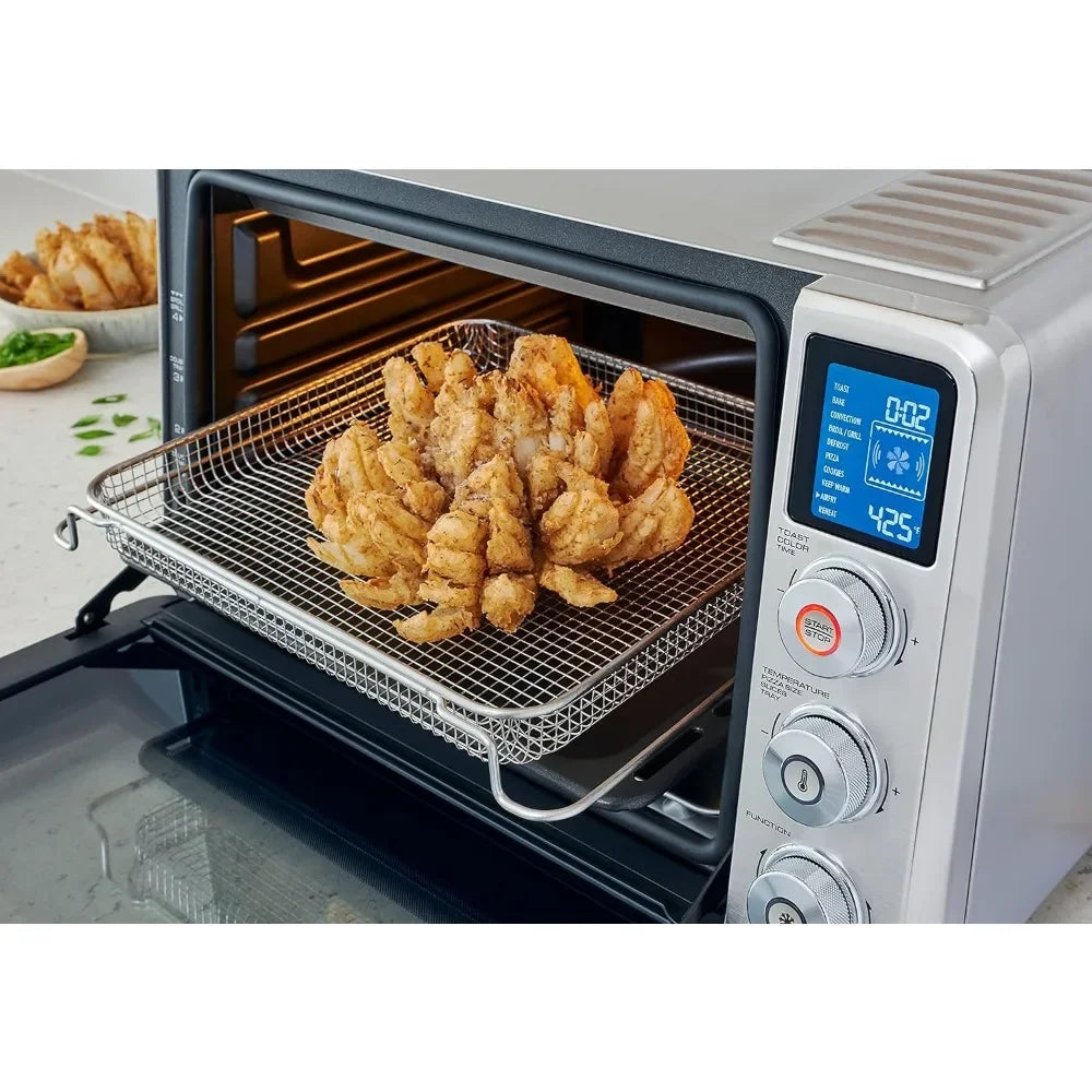 10-in-1 Digital AirFryer ,True Convection Toaster Oven with internal light, Grills, Broils, Bakes, Roasts, Reheats