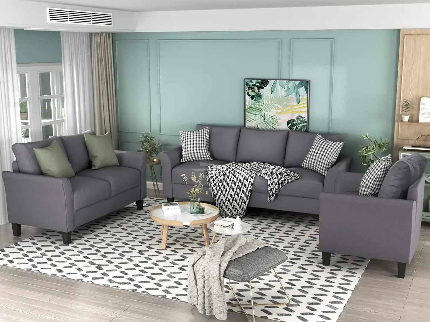 3 Piece Sectional Sofa Set Living Room Furniture Sets,3-Seat Sectional Couch