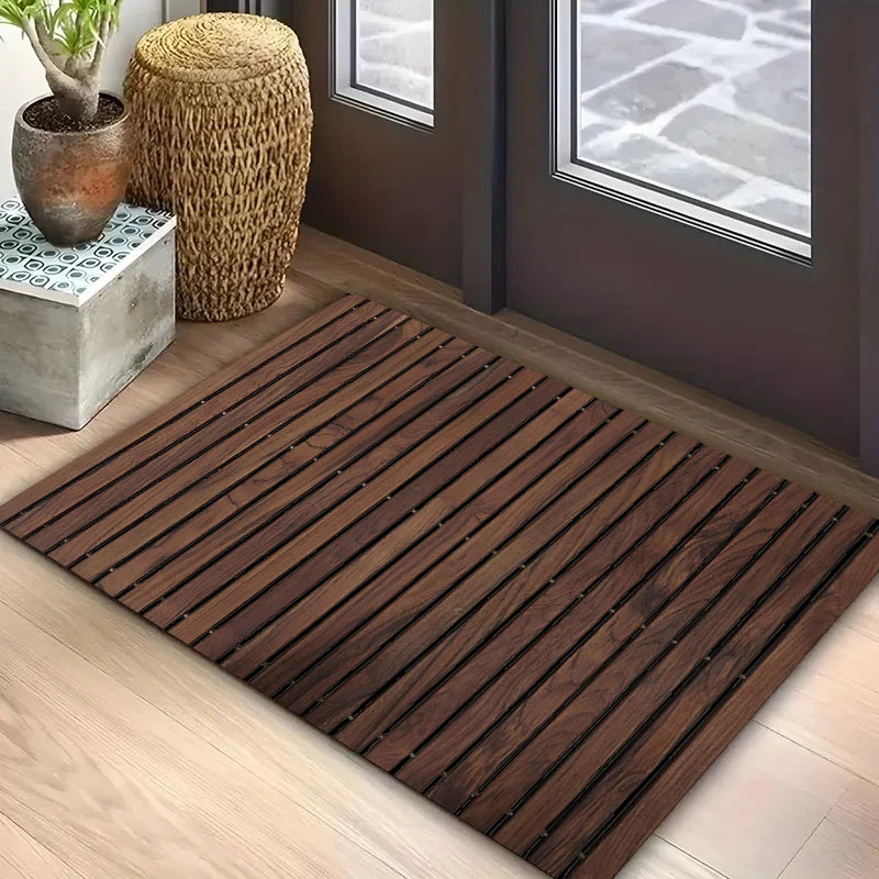 1pc wood grain diatom mud commercial anti-slip mat, minimalist and fresh design, water-absorbing and anti-slip, bathroom mat, su