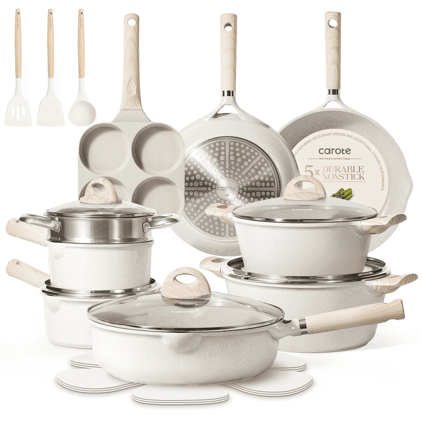 Carote Non Stick Pots and Pans Set, Induction Kitchen Cookware Sets