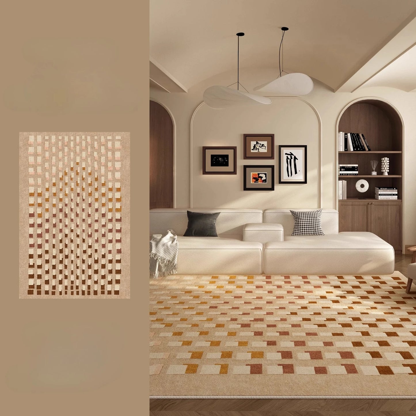 Retro Style Rugs for Bedroom Large Area Living Room Decoration Waterproof Carpet Washable Lounge Floor Mat Anti-slip Bedside Rug