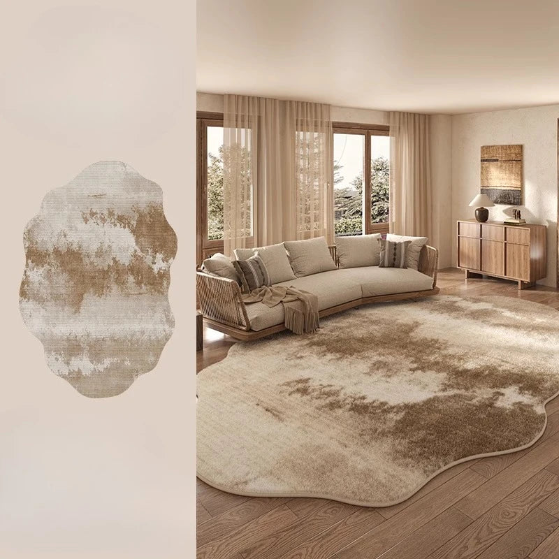 Light Luxury Rugs for Bedroom Irregular Shapes Living Room Decoration Washable Carpet Thick Plush Study Mat Home Fluffy Soft Rug