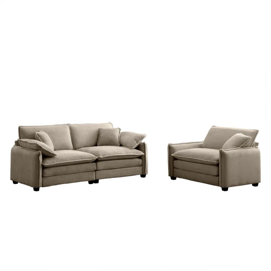 Modern Living Room Sofa Two Pieces Set Suitable for Living room and Small Apartment 2 Pieces Sofa Set Consists of a Single Seat