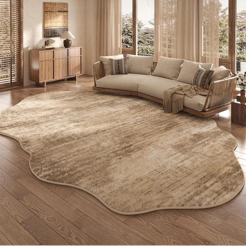 Light Luxury Rugs for Bedroom Irregular Shapes Living Room Decoration Washable Carpet Thick Plush Study Mat Home Fluffy Soft Rug