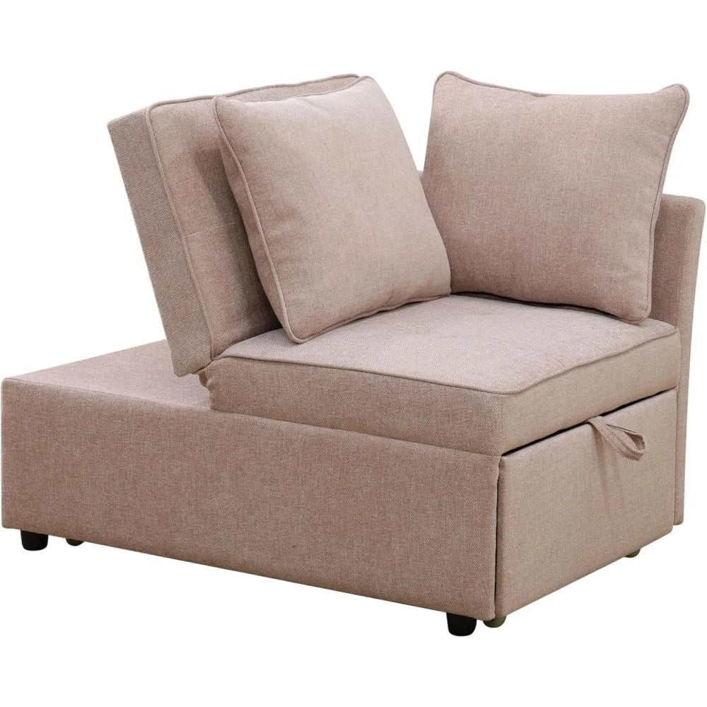 Living Room Sofas, Sleeper Sofa Ottoman Couch Bed, Recliner Folding Loveseat for Living Room, Apartment Dorm Office