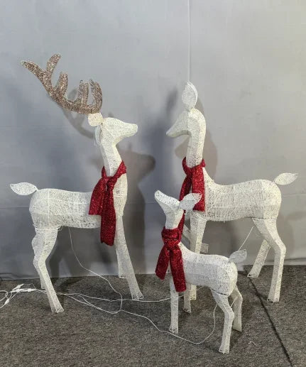 3-Piece Large Lighted Christmas Deer Family Set Outdoor Yard Decoration with 210 LED Lights Christmas Decorations Christmas Deer