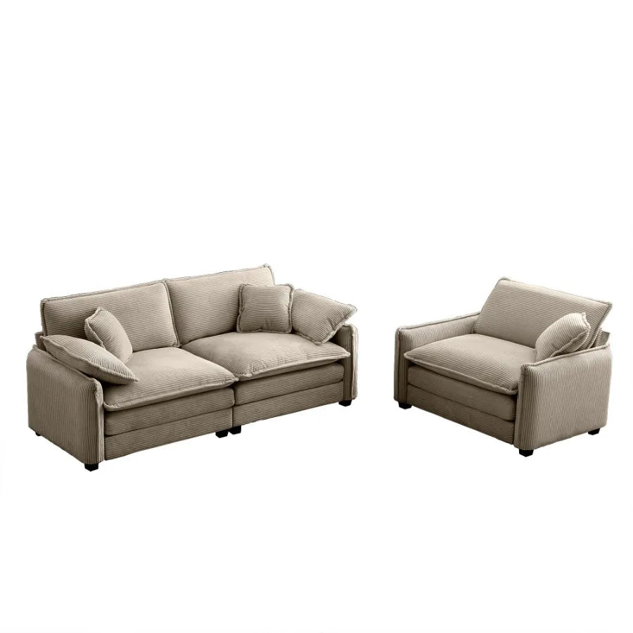 Modern Living Room Sofa Two Pieces Set Suitable for Living room and Small Apartment 2 Pieces Sofa Set Consists of a Single Seat