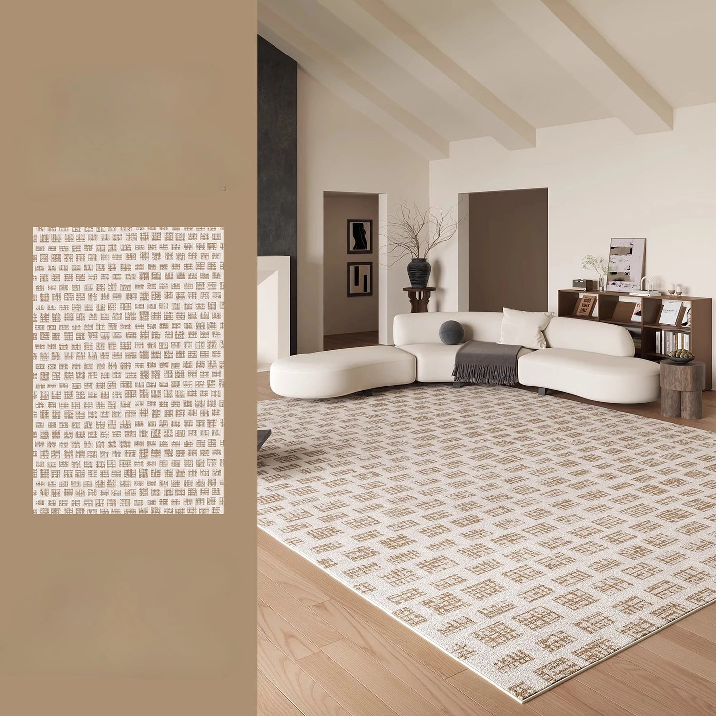 Retro Style Rugs for Bedroom Large Area Living Room Decoration Waterproof Carpet Washable Lounge Floor Mat Anti-slip Bedside Rug