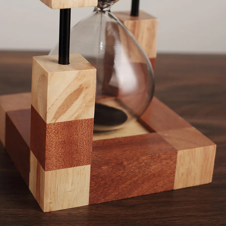 KOZYHOME Wooden Hourglass 30min Sand Timer Office Desktop Ornaments Sandglass Sand Clock for Kitchen Yoga Christmas Gift Present