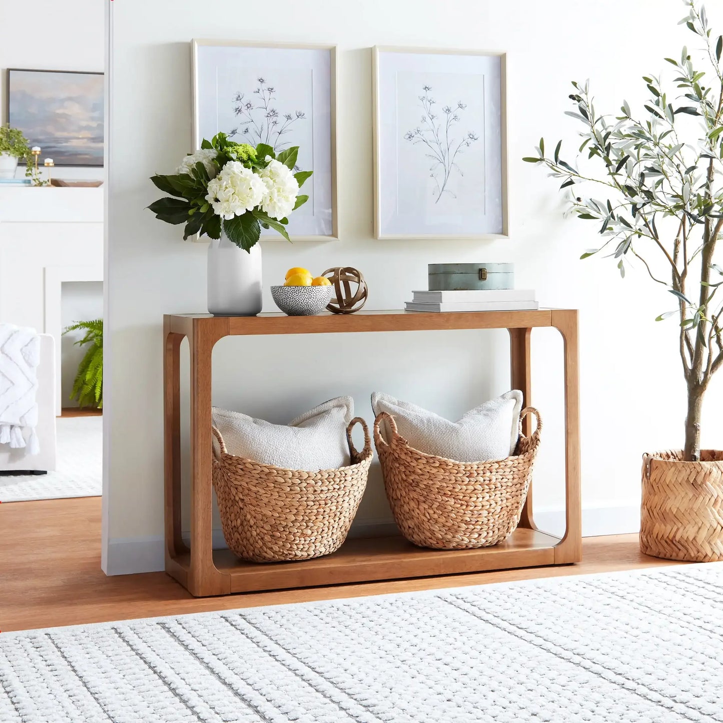 Haven Console Table, Warm Brown