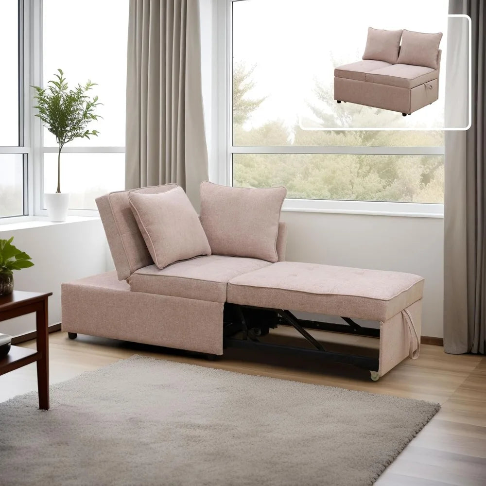 Living Room Sofas, Sleeper Sofa Ottoman Couch Bed, Recliner Folding Loveseat for Living Room, Apartment Dorm Office