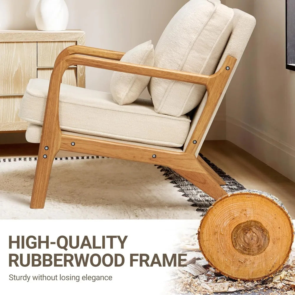 Living room sofa, Modern Accent Chair Set of, Relaxing Armchair Solid Wood Frame Soft Cushion, Reading Leisure Chair Living Room