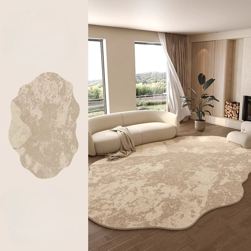 Light Luxury Rugs for Bedroom Irregular Shapes Living Room Decoration Washable Carpet Thick Plush Study Mat Home Fluffy Soft Rug