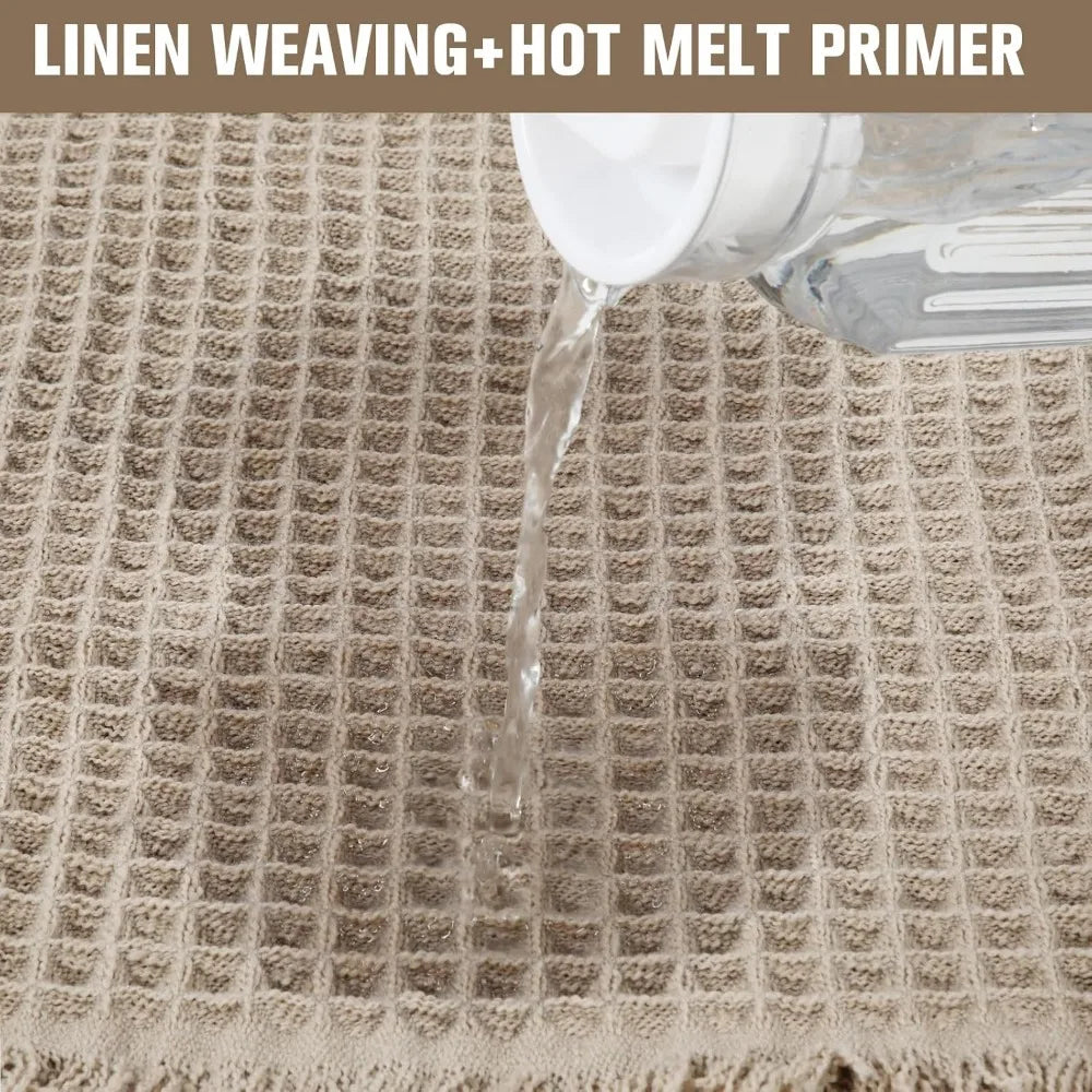 4 Pcs Waffle Bathroom Mat, Non Slip Waffle Bath Mat Quick Dry Rug Runner Thin Bathroom Carpet, Extra Soft Rugs Sets Suitable fo