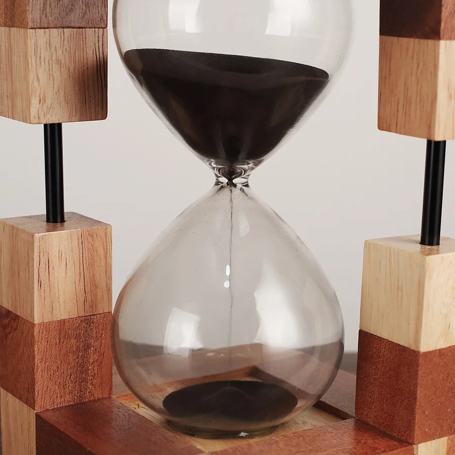 KOZYHOME Wooden Hourglass 30min Sand Timer Office Desktop Ornaments Sandglass Sand Clock for Kitchen Yoga Christmas Gift Present