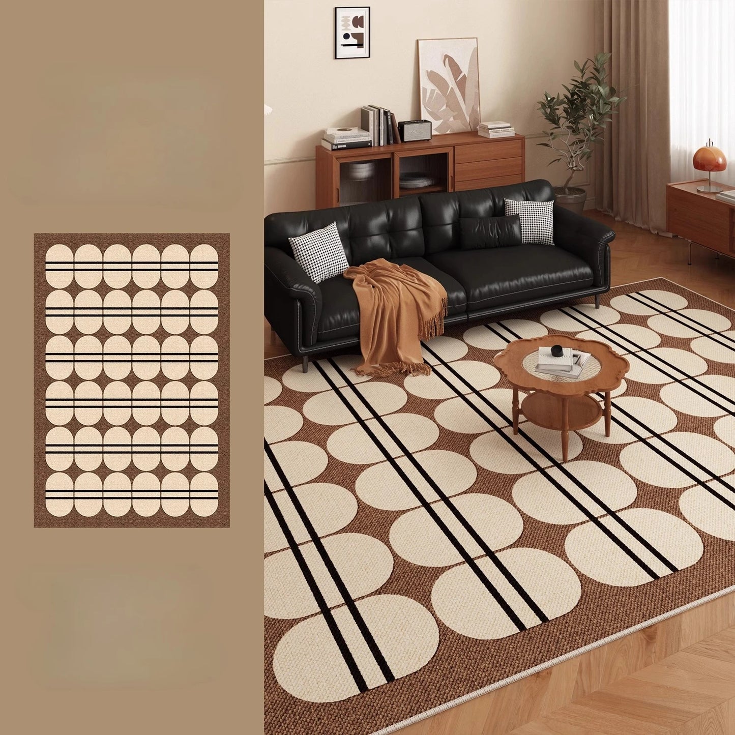 Retro Style Rugs for Bedroom Large Area Living Room Decoration Waterproof Carpet Washable Lounge Floor Mat Anti-slip Bedside Rug
