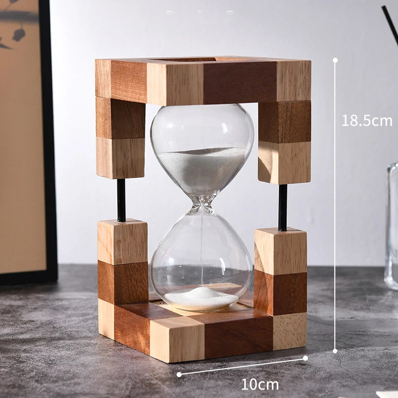 KOZYHOME Wooden Hourglass 30min Sand Timer Office Desktop Ornaments Sandglass Sand Clock for Kitchen Yoga Christmas Gift Present