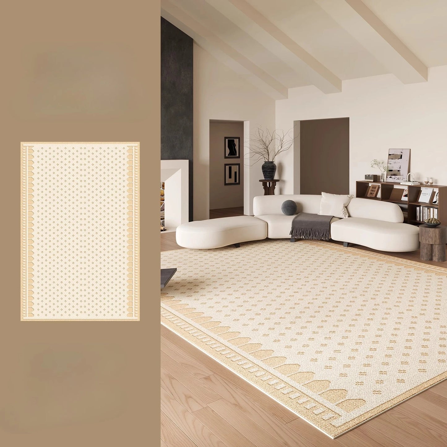 Retro Style Rugs for Bedroom Large Area Living Room Decoration Waterproof Carpet Washable Lounge Floor Mat Anti-slip Bedside Rug