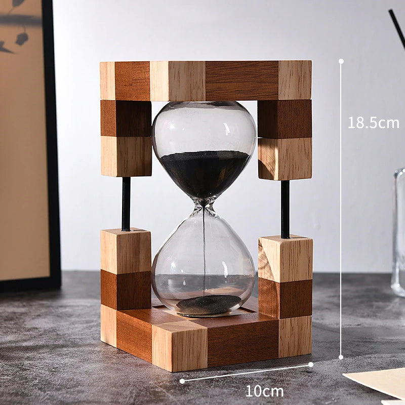 KOZYHOME Wooden Hourglass 30min Sand Timer Office Desktop Ornaments Sandglass Sand Clock for Kitchen Yoga Christmas Gift Present
