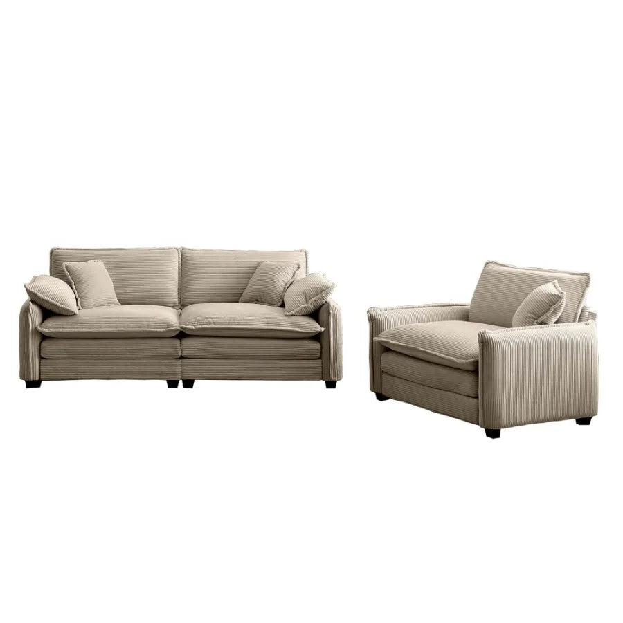 Modern Living Room Sofa Two Pieces Set Suitable for Living room and Small Apartment 2 Pieces Sofa Set Consists of a Single Seat