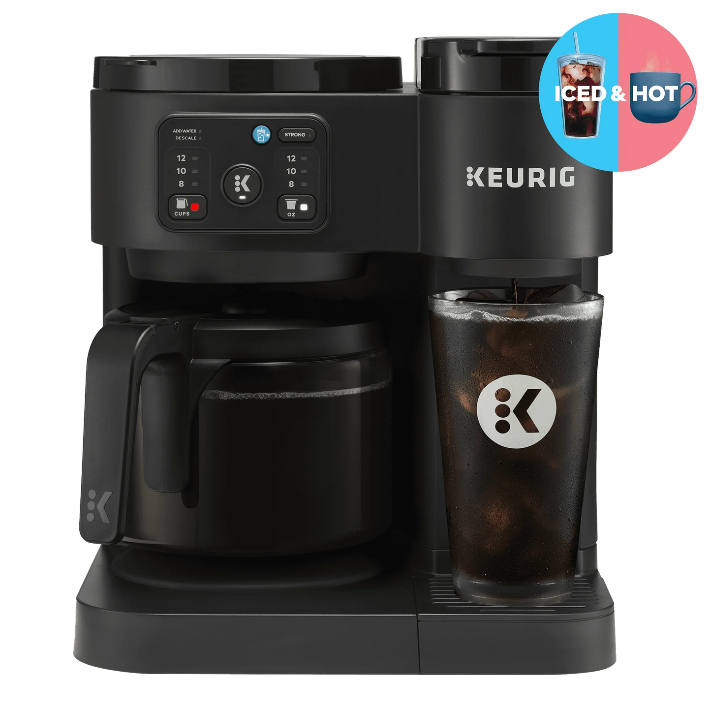 Keurig K-Duo Essentials, Hot & Iced Single-Serve K-Cup Pod Coffee Maker & Carafe, Black