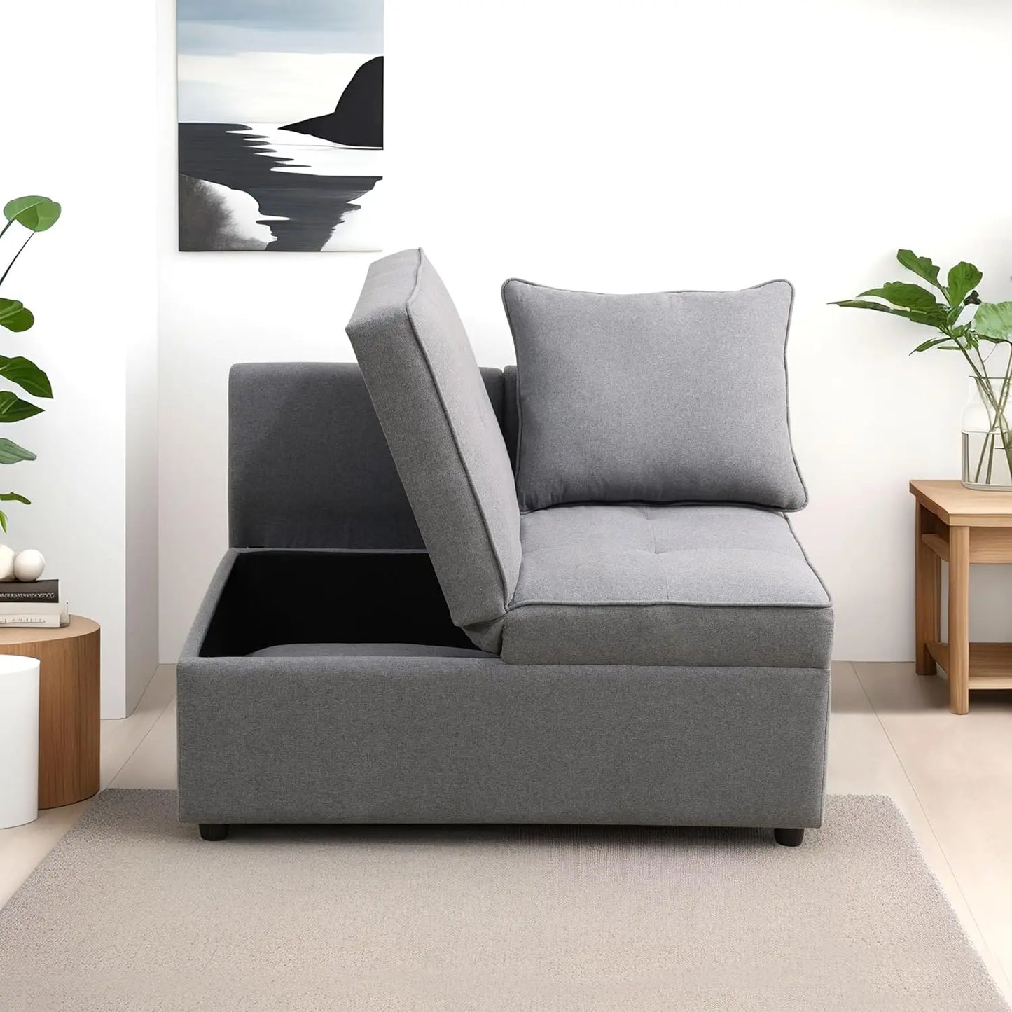Living Room Sofas, Sleeper Sofa Ottoman Couch Bed, Recliner Folding Loveseat for Living Room, Apartment Dorm Office