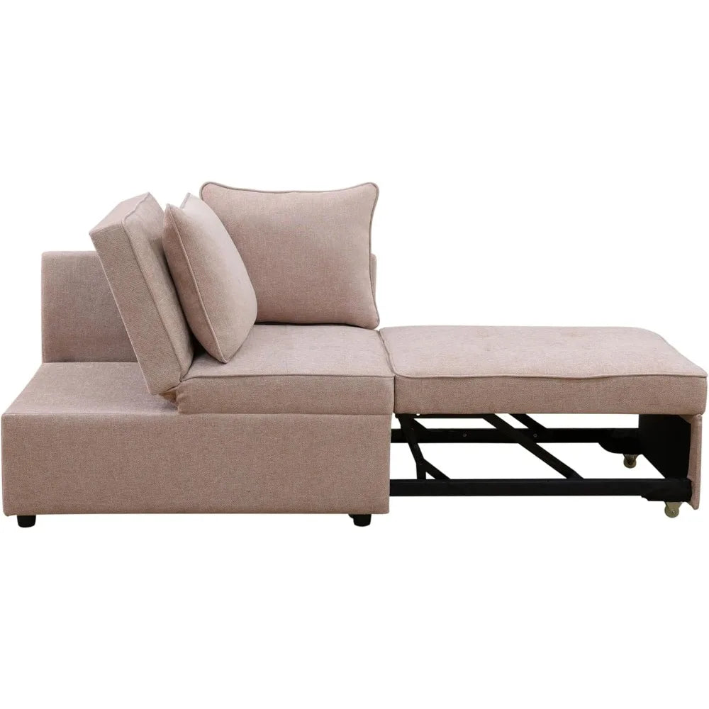 Living Room Sofas, Sleeper Sofa Ottoman Couch Bed, Recliner Folding Loveseat for Living Room, Apartment Dorm Office