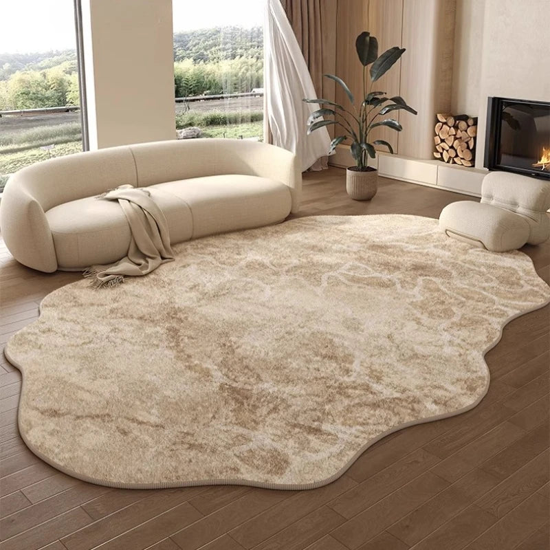 Light Luxury Rugs for Bedroom Irregular Shapes Living Room Decoration Washable Carpet Thick Plush Study Mat Home Fluffy Soft Rug